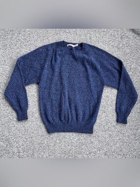 Vintage The Fox Collection Wool Blend Blue Crew Neck Sweater